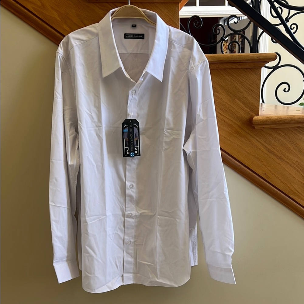 James Tailor White Men's Dress Shirt Size XL New with tags